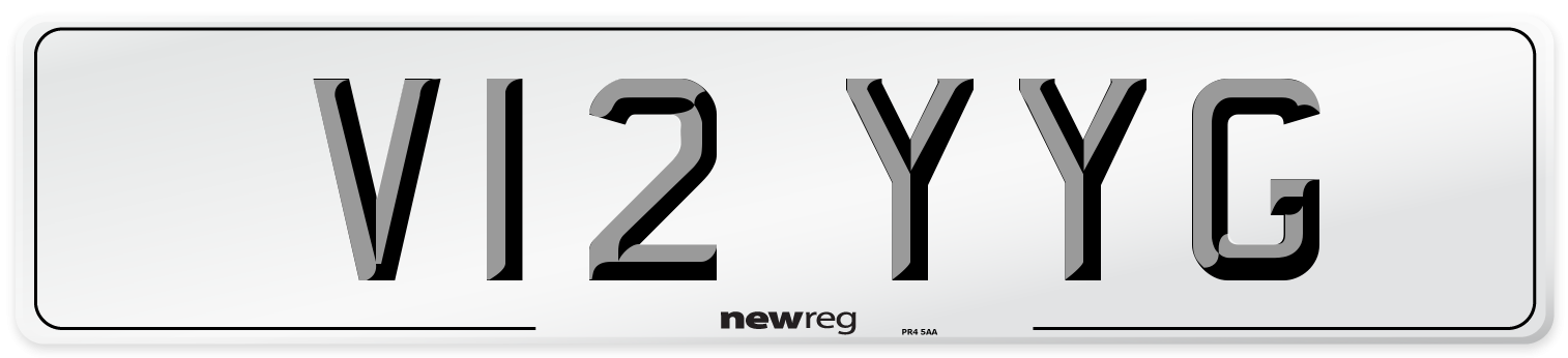 V12 YYG Number Plate from New Reg
